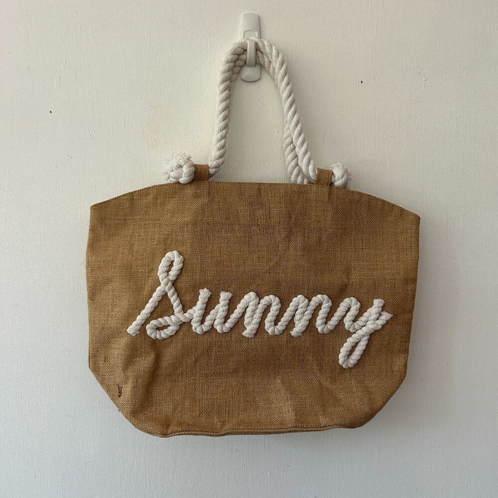 Mudpie Straw Beach Tote Womens Bag Rope Handle Summer Bag‎ Sunny